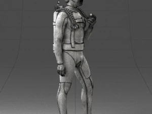 000453 Realistic Male Scuba Diver Character 3d print 3D Print Model