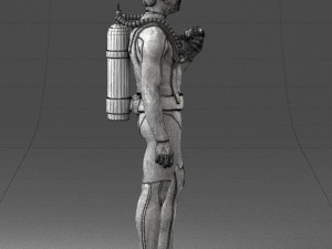 man in diving suit 0119 3d print ready Modello di stampa 3D