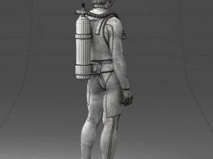 000453 Realistic Male Scuba Diver Character 3d print 3D Print Model