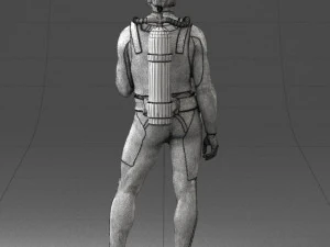 000453 Realistic Male Scuba Diver Character 3d print 3D Print Model