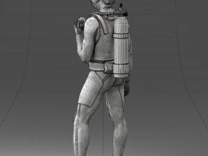 000453 Realistic Male Scuba Diver Character 3d print 3D Print Model