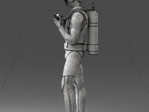 man in diving suit 0119 3d print ready Modello di stampa 3D