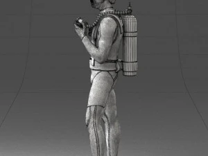 000453 Realistic Male Scuba Diver Character 3d print 3D Print Model