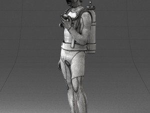 man in diving suit 0119 3d print ready Modello di stampa 3D