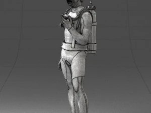 000453 Realistic Male Scuba Diver Character 3d print 3D Print Model