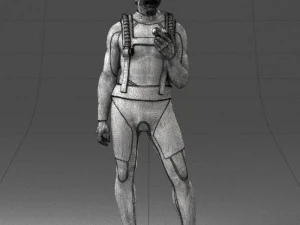 000453 Realistic Male Scuba Diver Character 3d print 3D Print Model