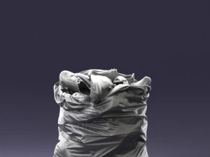 000481 Garbage Bag with Trash Realistic Plastic Waste Bag 3D Model