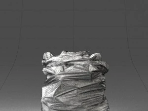 000481 Garbage Bag with Trash Realistic Plastic Waste Bag 3D Model