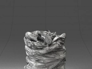 000481 Garbage Bag with Trash Realistic Plastic Waste Bag 3D Model