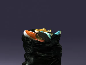 000481 Garbage Bag with Trash Realistic Plastic Waste Bag 3dp 3D Print Model