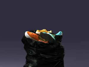000481 Garbage Bag with Trash Realistic Plastic Waste Bag 3dp 3D Print Model