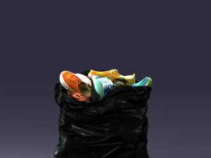 000481 Garbage Bag with Trash Realistic Plastic Waste Bag 3dp 3D Print Model