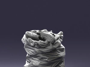 000481 Garbage Bag with Trash Realistic Plastic Waste Bag 3dp 3D Print Model