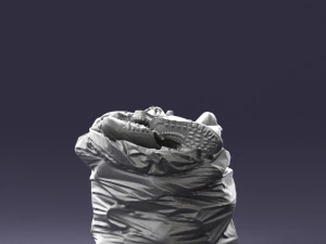 000481 Garbage Bag with Trash Realistic Plastic Waste Bag 3dp 3D Print Model