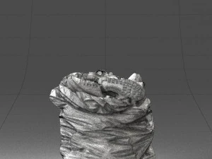 000481 Garbage Bag with Trash Realistic Plastic Waste Bag 3dp 3D Print Model