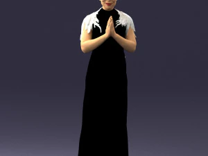 000484 Elegant Woman Greeting Pose 3D Model