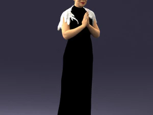 000484 Elegant Woman Greeting Pose 3D Model