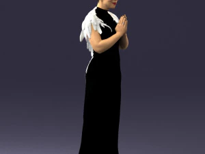 000484 Elegant Woman Greeting Pose 3D Model