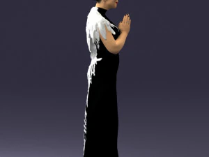000484 Elegant Woman Greeting Pose 3D Model