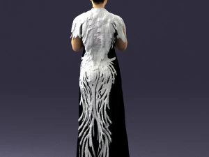 000484 Elegant Woman Greeting Pose 3D Model