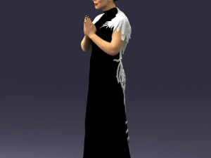 000484 Elegant Woman Greeting Pose 3D Model