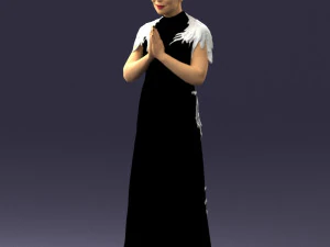 000484 Elegant Woman Greeting Pose 3D Model