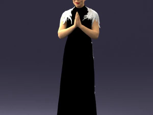 000484 Elegant Woman Greeting Pose 3D Model