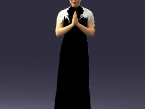 000484 Elegant Woman Greeting Pose 3D Model
