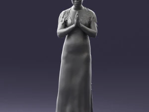 000484 Elegant Woman Greeting Pose 3D Model