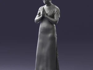000484 Elegant Woman Greeting Pose 3D Model