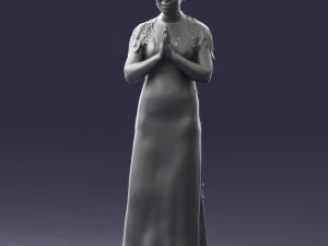 000484 Elegant Woman Greeting Pose 3D Model