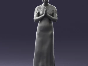 000484 Elegant Woman Greeting Pose 3D Model