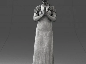 000484 Elegant Woman Greeting Pose 3D Model