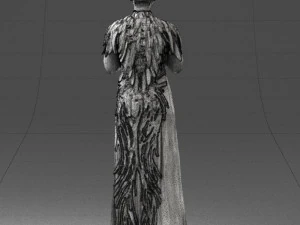 000484 Elegant Woman Greeting Pose 3D Model