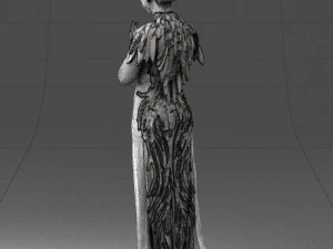 000484 Elegant Woman Greeting Pose 3D Model