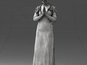 000484 Elegant Woman Greeting Pose 3D Model