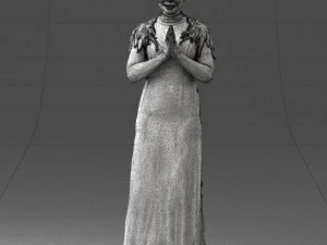 000484 Elegant Woman Greeting Pose 3D Model