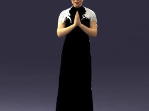 000484 Elegant Woman Greeting Pose 3dp 3D Print Model