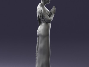 girl in dress 0150 3d print ready 3D-printmodel
