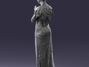 girl in dress 0150 3d print ready 3D-printmodel