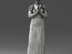girl in dress 0150 3d print ready 3D-printmodel
