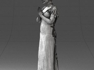 girl in dress 0150 3d print ready 3D-printmodel
