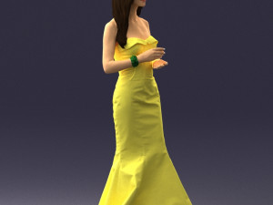 girl in yellow dress 0151 3d print ready 3D Baskı Modeli