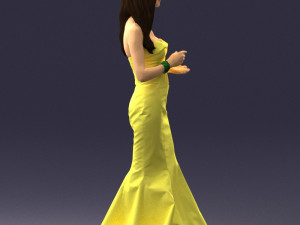 girl in yellow dress 0151 3d print ready 3D Baskı Modeli