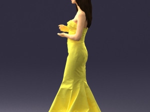 girl in yellow dress 0151 3d print ready 3D Baskı Modeli