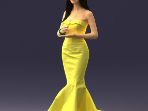 girl in yellow dress 0151 3d print ready 3D Baskı Modeli