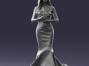 girl in yellow dress 0151 3d print ready 3D Baskı Modeli