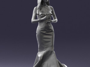 girl in yellow dress 0151 3d print ready 3D Baskı Modeli