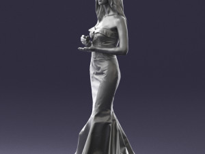 girl in yellow dress 0151 3d print ready 3D Baskı Modeli