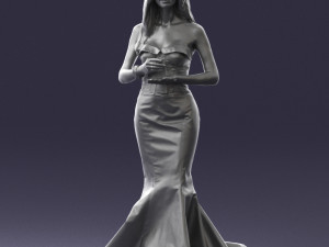 girl in yellow dress 0151 3d print ready 3D Baskı Modeli